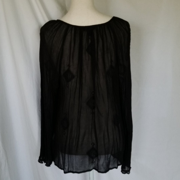 Lucky Brand Embroidered Blouse w/Embellishments - Picture 3 of 7